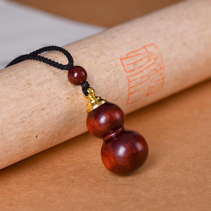 Purple Sandalwood Gourd Keychain & Necklace Pendant - Unisex Gift