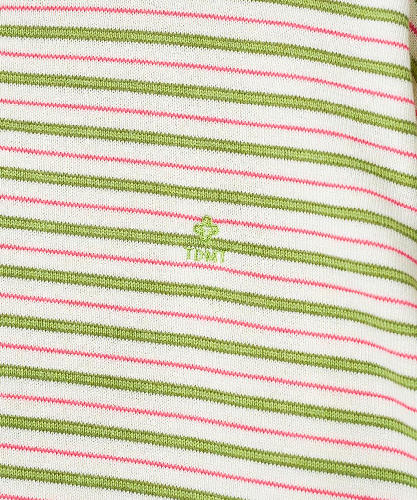 Tudument Stripe Long Sleeve Polo Knit_Ivory