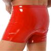 Mens Wet Look Patent Leather Shorts Boxer Brief Soft Stretchy Short Pants Clubwear