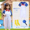 Angenster Halloween Donald Duck Costume for Kids, Sailor Uniform, Navy Style, 5-Piece Set (Jacket, Suspenders, Bowknot, Hair Accessories, and Socks)