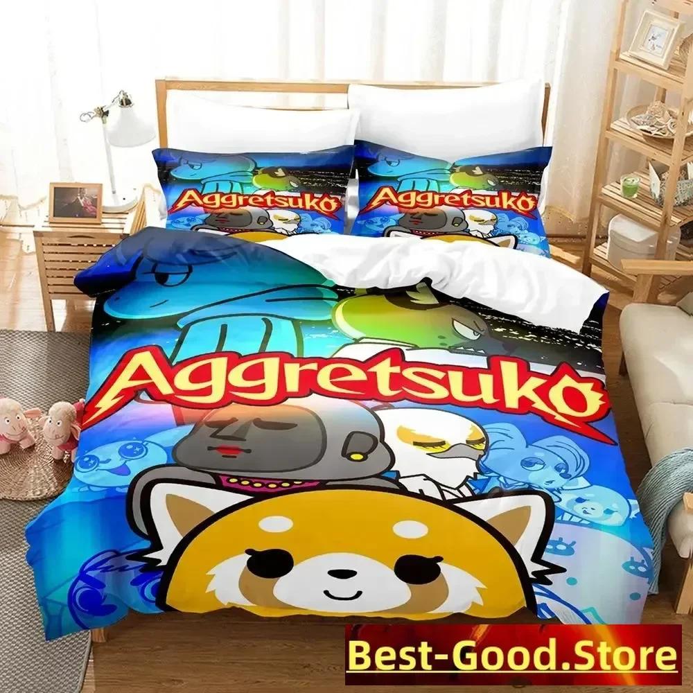 Aggretsuko Bedding Set Single Twin Full Queen King Size Bed Set Aldult Kid Bedroom Duvetcover Sets Anime Parure De Lit Bed