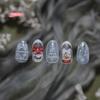 1 Stück Weihnachten Schneemann Winter Nagelkunst Aufkleber Weiße Kristallkugel Ornament Frischer Stil für Festliche Nageldekoration