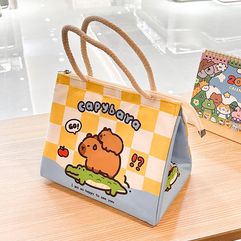Large Capacity Cute Bento Lunch Bag - Insulated, Thickened, Portable for Students & Office Workers