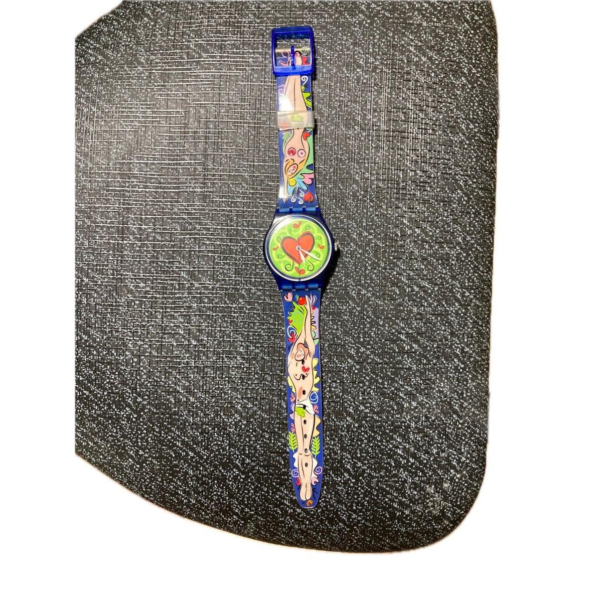 Used SWATCH Watch Quartz Heart Pattern Adam and Eve