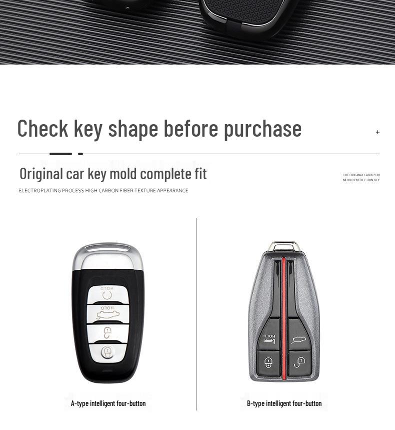 Hongqi Car Key Case - Stylish, Atmospheric Design with Buckle & Personalized Decoration