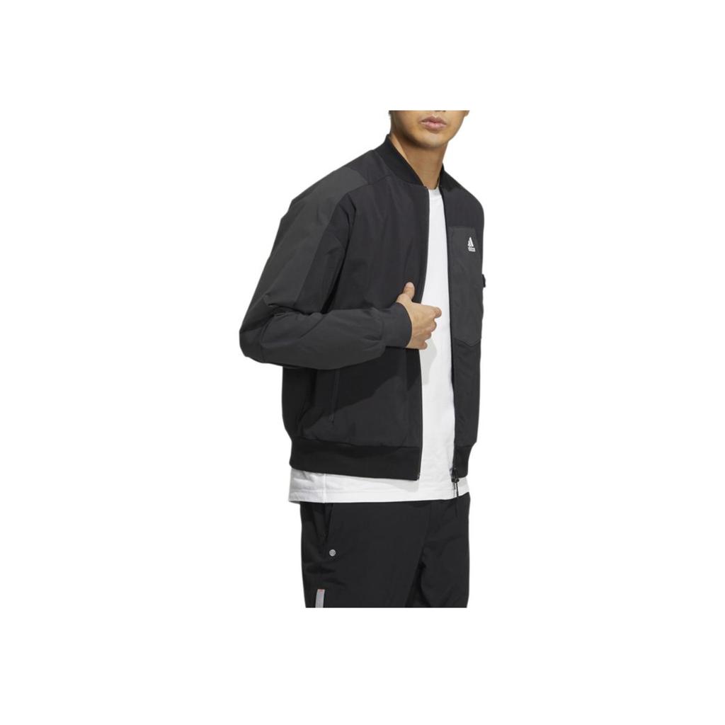 Adidas Spliced Pocket Logo Print Sports Jacket Men Jackets Black HN9035