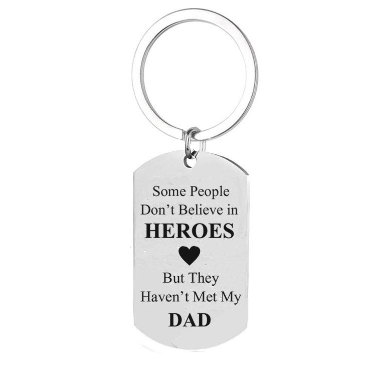 2024 Stylish Stainless Steel Dog Tag Keychain - Laser Engraved Father s Day Gift