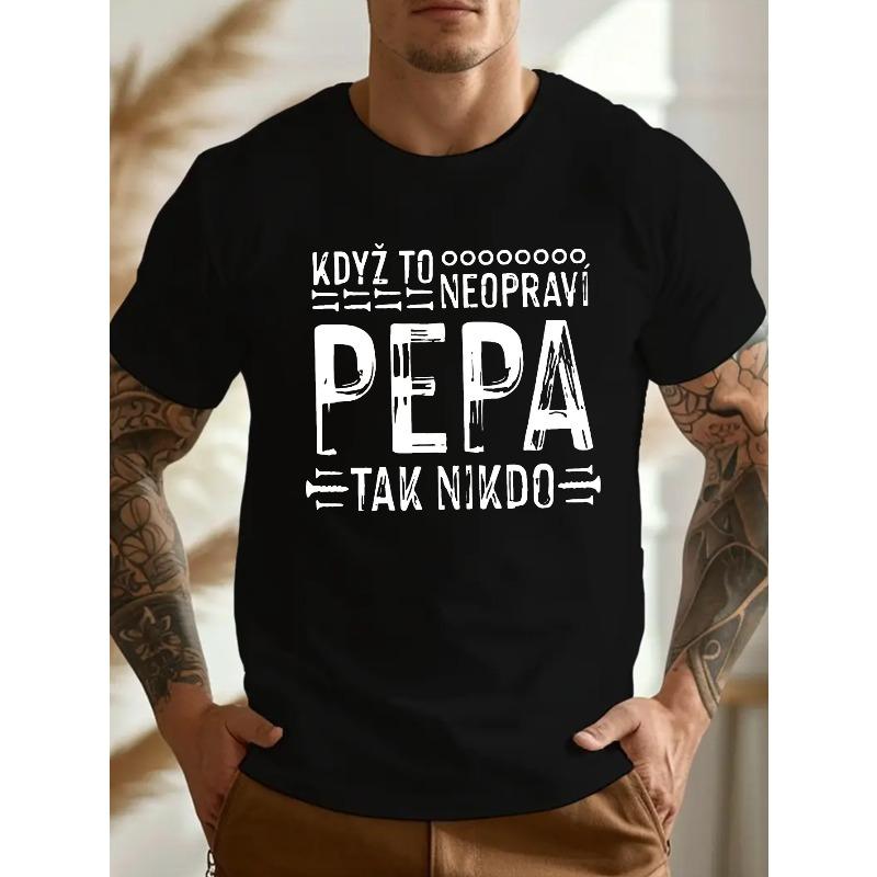 European sizes Plus Size Men S T-Shirt with a Fun Czech Crinkle Design S