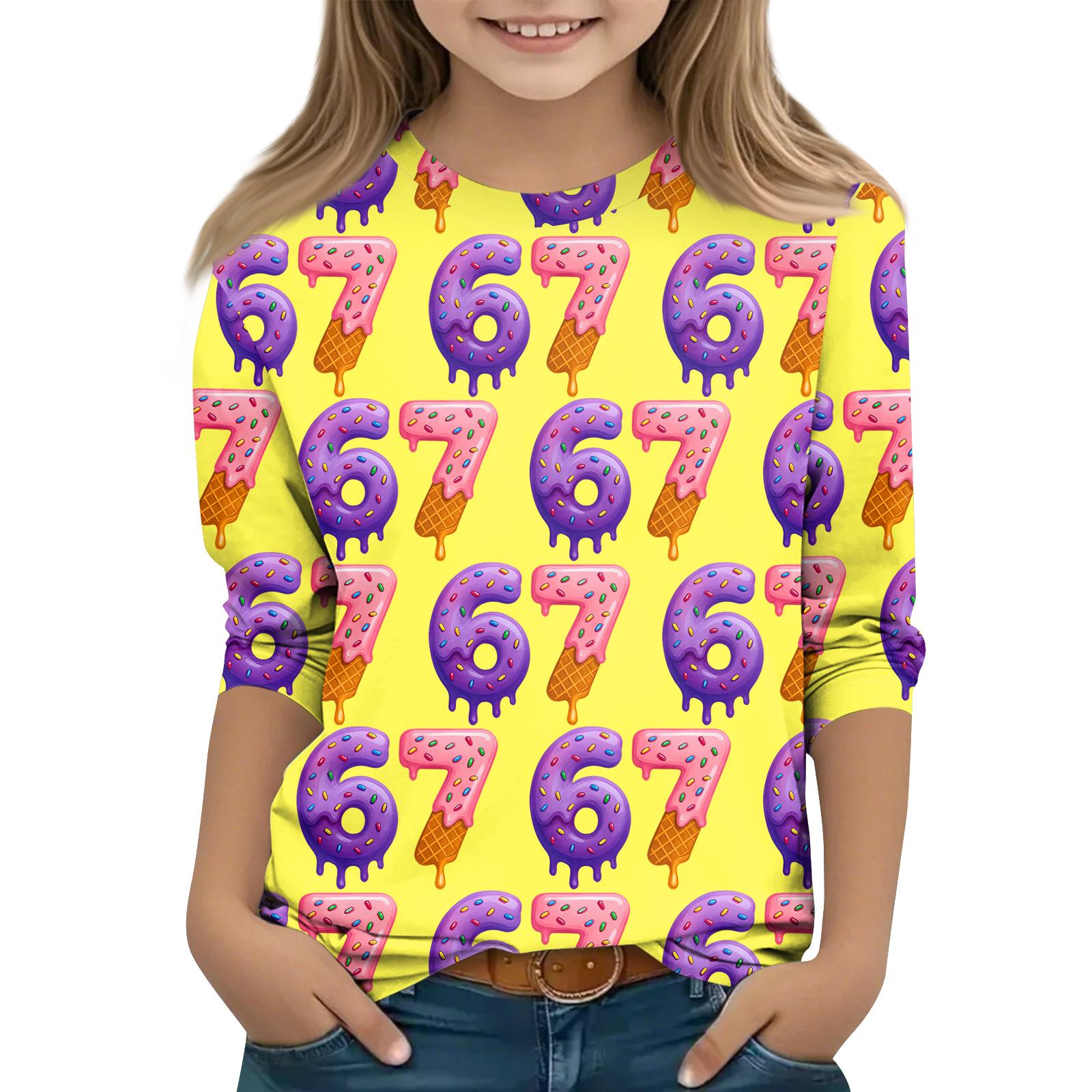 

Дитяча футболка з рукавом 3/4, повсякденна футболка з круглим вирізом, пуловер, блузка 160 жовтий