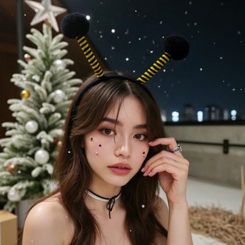 Bumble Bees Costume Kit for Kids Adult Bees Costume Antenna Headband Antenna Glasses for Halloween Cosplay Party Props