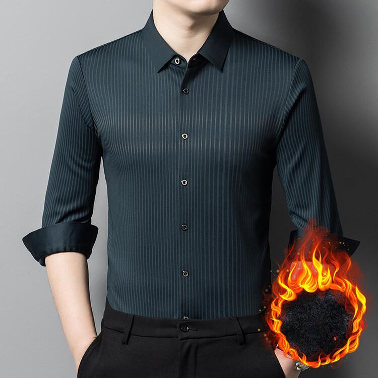 Мужская деловая повседневная флисовая рубашка — фото 4