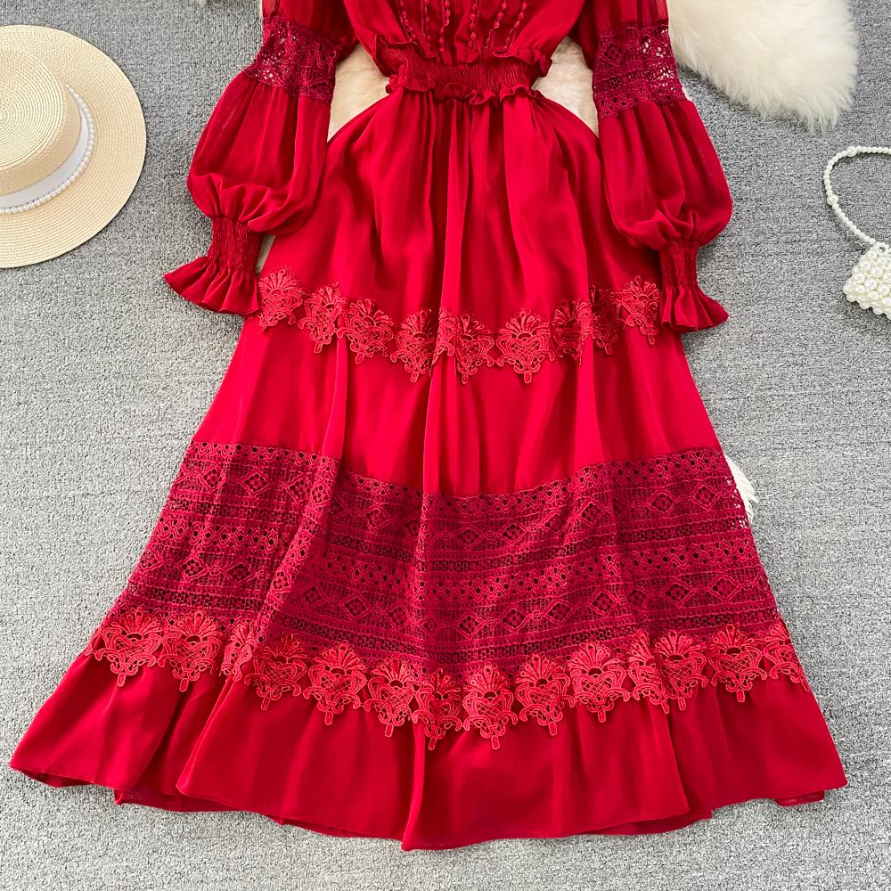 Новое повседневное весенне-летнее однотонное тонкое полное женское платье трапециевидной — фото 7