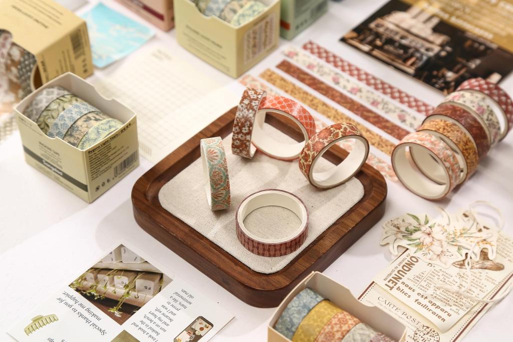 YUBX Masking Basic Washi Tape Kollektion mit Retro Geometrischen Dünnen Streifen für DIY Geschenk und Geschenkdekoration Erinnerung an das Band, 60-teiliges Set,