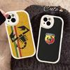 ABARTH Italy Car Leather Phone Case For IPhone 16 15 14 13 12 11 Pro Max Plus Shockproof Cover