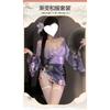 Domila Seductive Lingerie Sexy Deep V Flower Fox Dream Two-dimensional Open Placket Japanese Kimono Uniform Set