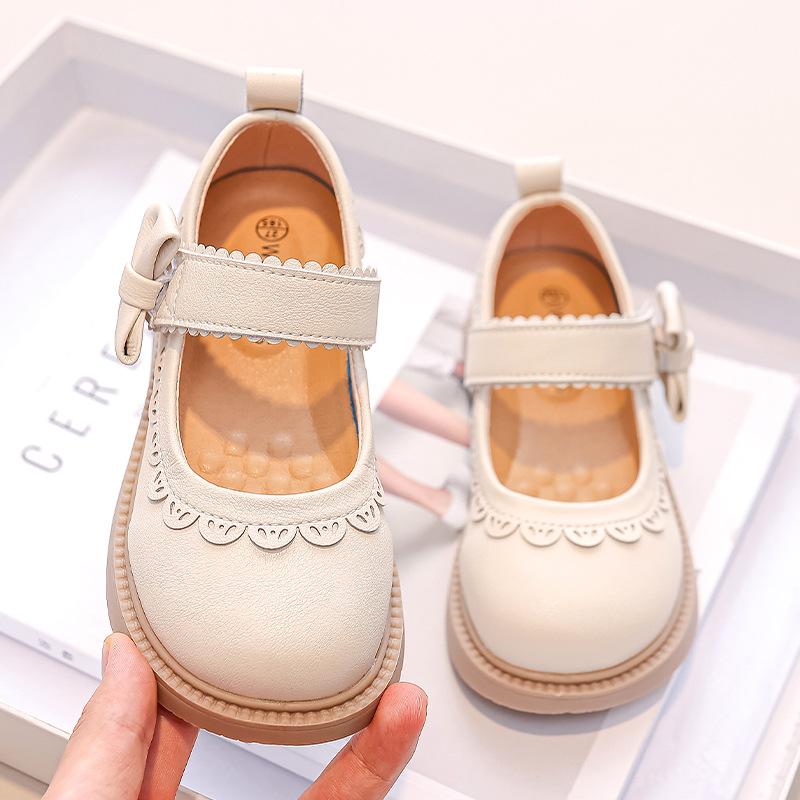 Children Leather Shoes Girls Fashion Solid Comfortable Leather Shoes Geniune Leather Low Top Princess Shoes Size 24-37