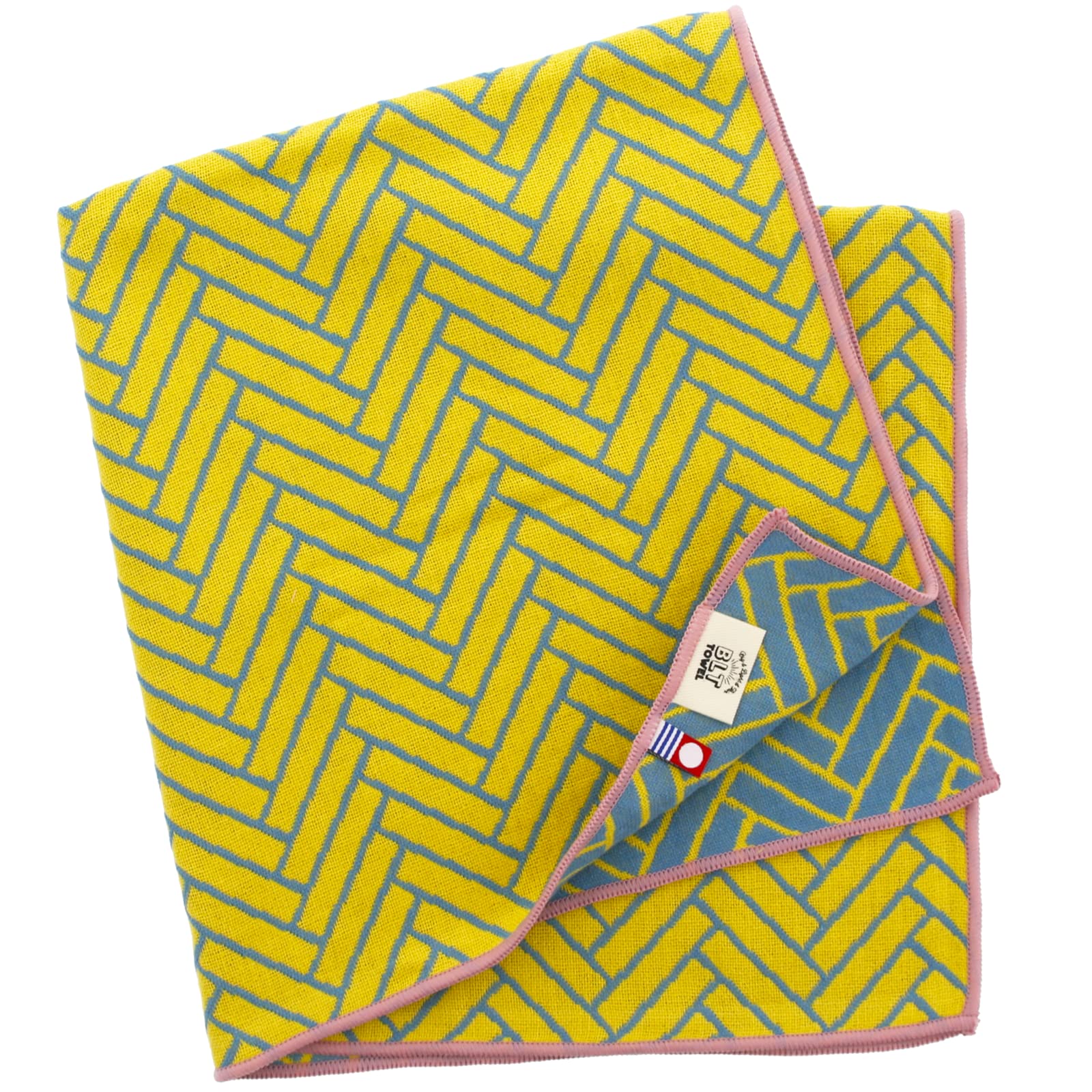 

Tanaka Sangyo Imabari Towel Hand Towel BLT TOWEL Made in 50 x 50 cm Multi-Purpose Towel, Herringbone, Japan, Yellow, Approx.