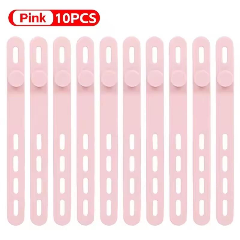 Cable Organizer Reusable Silicone Cable Ties Desk Winder Wire Management Clips for Earphone USB Cord Mouse Home Office Travel