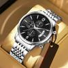 SANDA Fashion Men Chronograph Wristwatches Stainless Steel Waterproof Luminous Man Watch Date Quartz Business Men's Watches