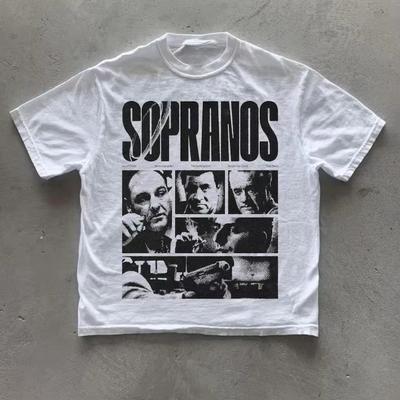 The Sopranos Classic TV Show Cotton T-shirt 2000s Graphic Print T-Shirt Summer Men Women Retro Television Merch Short Sleeve Top