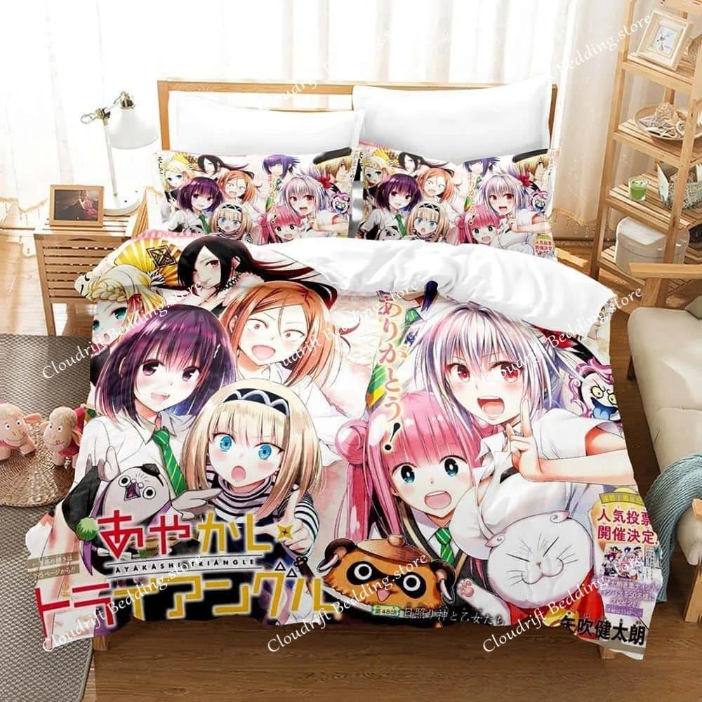 Fashion 3d Print Anime Ayakashi Triangle Bedding Set Single Twin Full Queen King Size Bed Set Adult Kid Bedroom Duvet Cover Sets