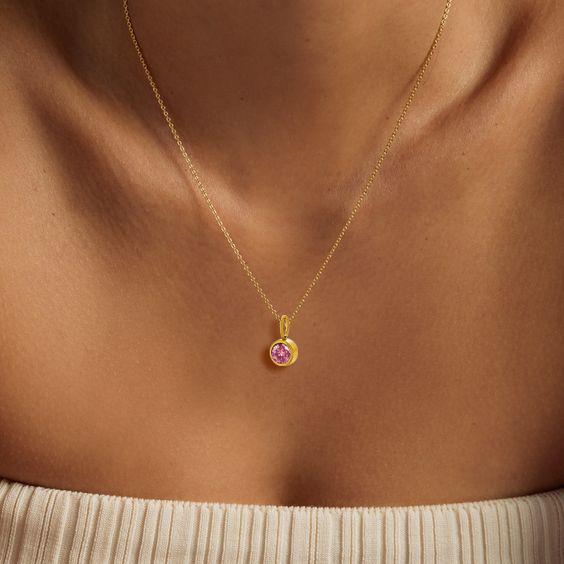 CARLIDANA Fine Jewelry Charms Hot Birthstone Necklace Fashion Simple Zircon Stainless Steel Necklace Christmas Birthday Gift