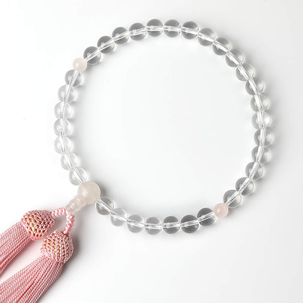 LEOBEE Gebetsperlen für Frauen, echter roter Kristallquarz. Wird mit einem magnetischen Gebetsperlenbeutel geliefert. Kann von allen Sekten verwendet werden. (Rosenquarz)