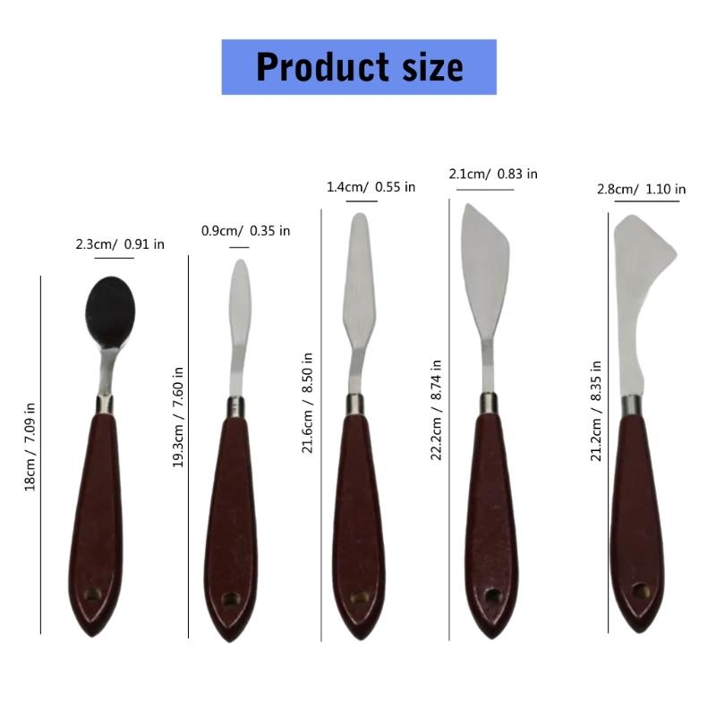 5 Pcs Painting Spatula Set Palette Scraper Set Painting Mixing Scraper Painting Tool for Watercolour Oil Painting