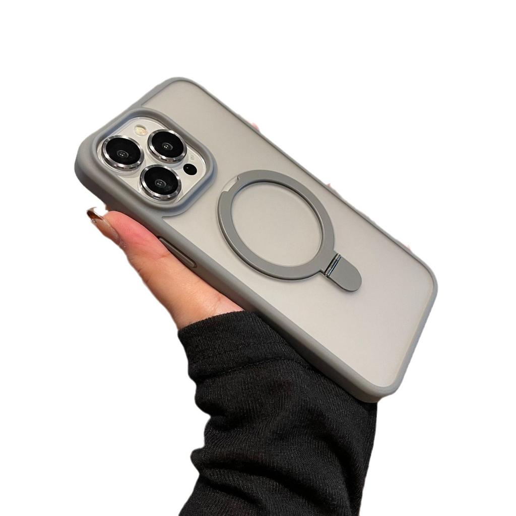 Applicable to iPhone17PRO mobile phone case matte skin feel fulcrum bracket magnetic suction with lens film Apple 16E protection