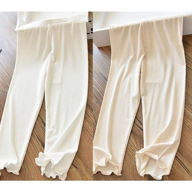 Girls' Mosquito Proof Pants with Fungus Edge Elastic Ice Silk Breathable Slim Fit Leggings for Children and Babies, Thin Pants for Summer
