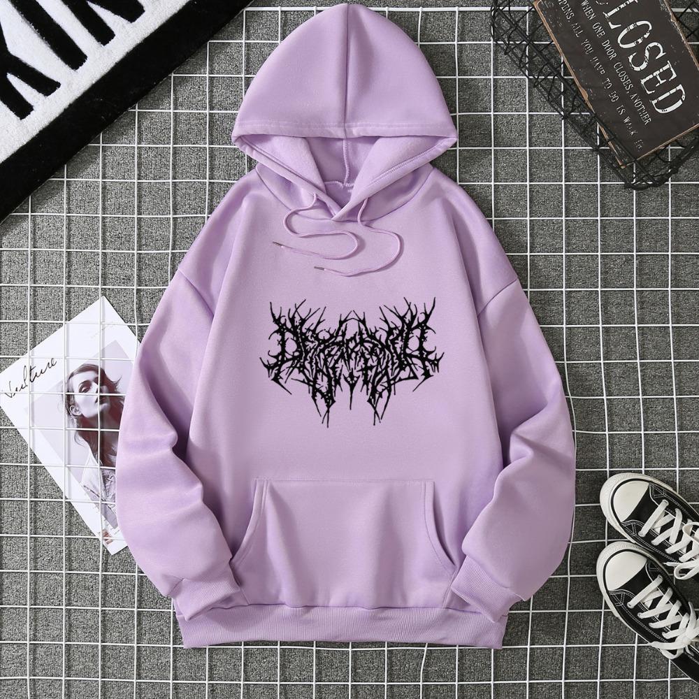 Mingxin Clothing Fleece Hooded Sweater Women's European and American Style American Autumn and Winter Pattern Printing Loose 2025 Student Jacket