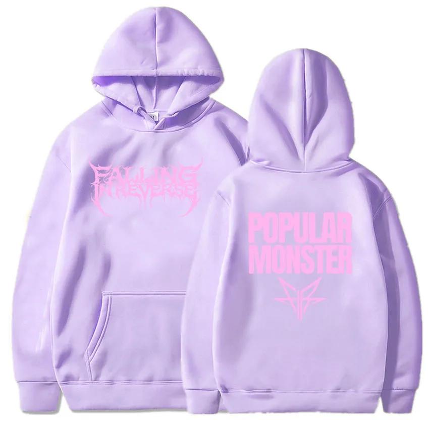 Album Popular Monstour Printing Hoodies Falling In Reverse Rock Band Sweatshirts Winter Hooded Long Sleeve Pullovers Moletom Men
