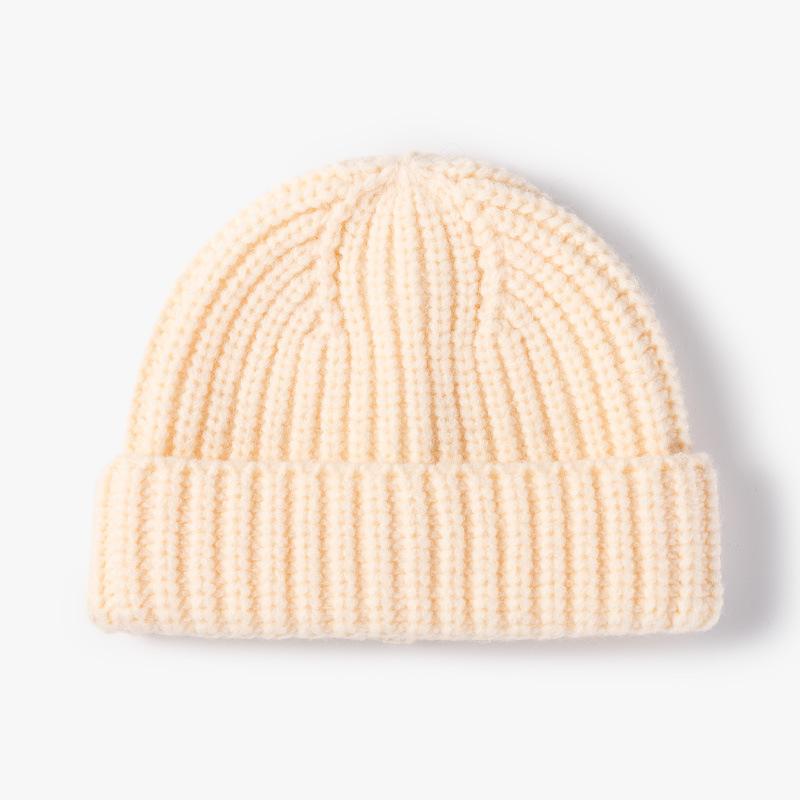 Europe, America Autumn and Winter Knitted Hat Women's Warm Thickened Melon Fur Hat Outdoor Three-needle Wool Hat Men's Cold Hat Adult
