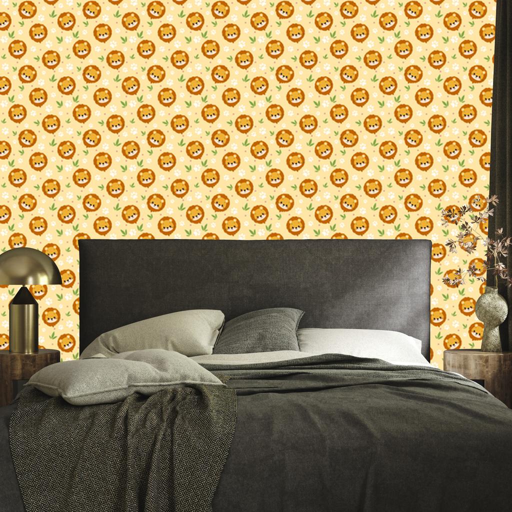 Lions Cream and Gold Wallpaper for Living Room and Bedroom 50x1000