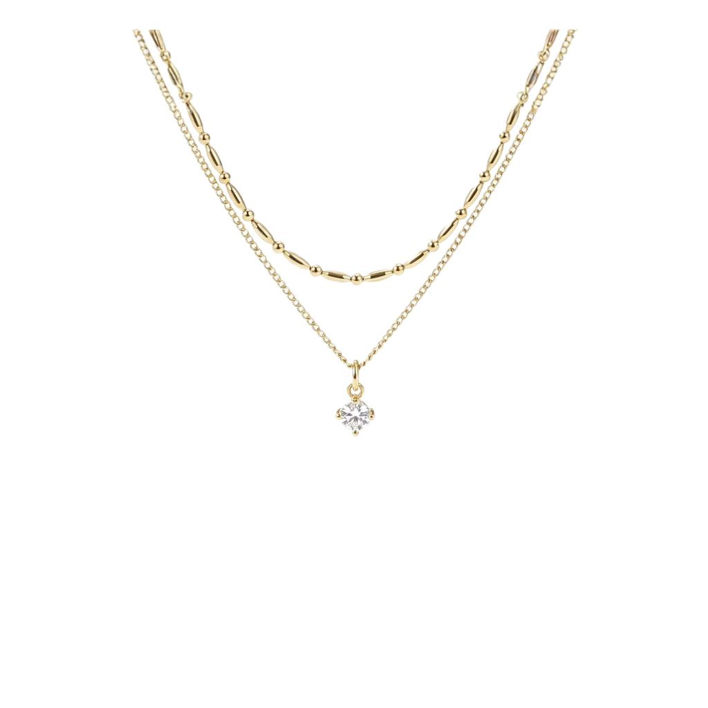 Necklace women's double-layer stacking simple personality high-end temperament versatile decorative pendant collarbone chain accessories