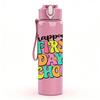 1PC Happy First Day School Colorful 750ml Color Plastic Sports Water Bottle Leakproof Flip Straw Lid Suitable for Sports Office Home Use