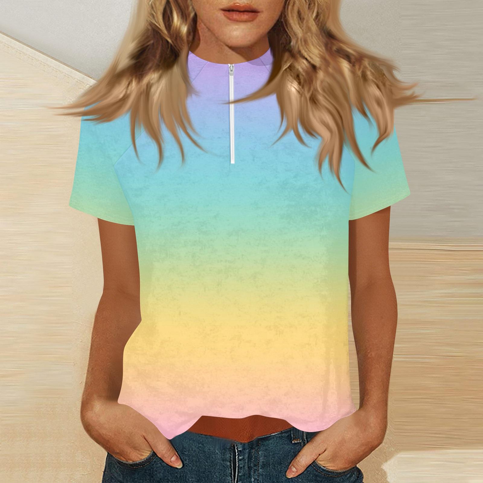 Women s Mock Neck Short Sleeve Top With Zip-up XL жёлтый