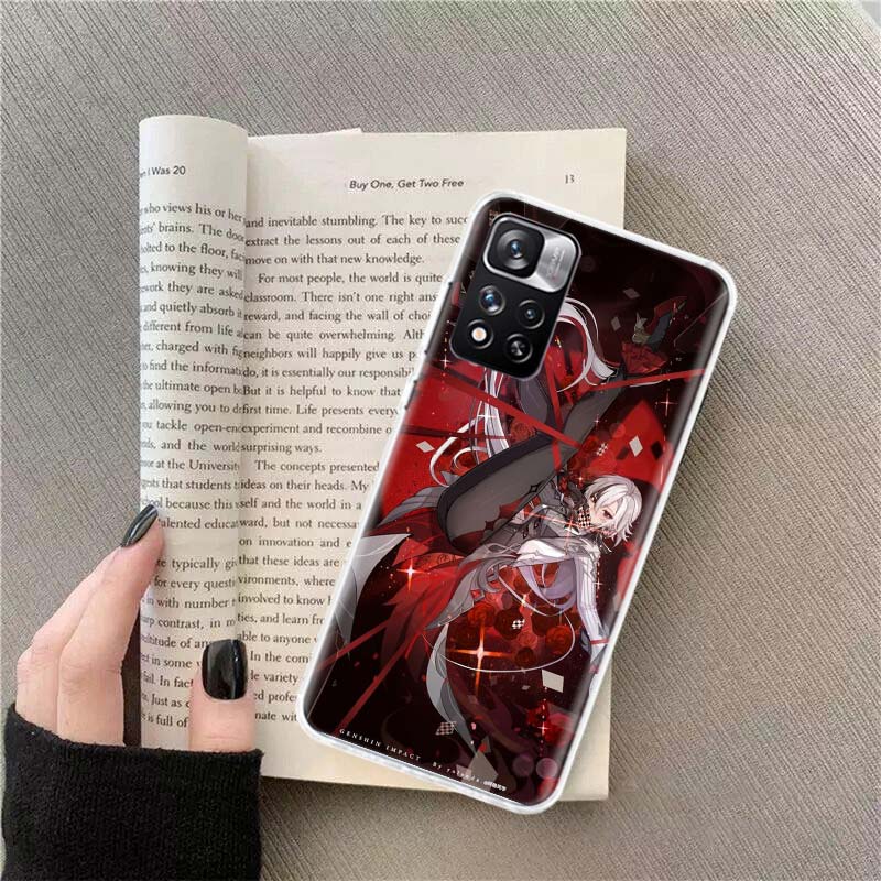 Arlecchino Genshin Impact Phone Case For Redmi Note 13 12 Pro Plus 14 15 Pro 5G 11 11T 11E 11S 10 Pro 10S 9 9S Cover Cell Clear