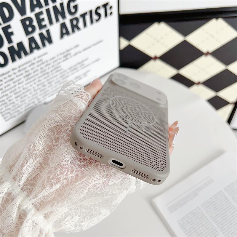Breathable Heat Dissipation Magnetic For Magsafe Case For Apple iPhone 17 Air 16 15 14 Plus 13 12 Pro Max Shockproof Hard Cover