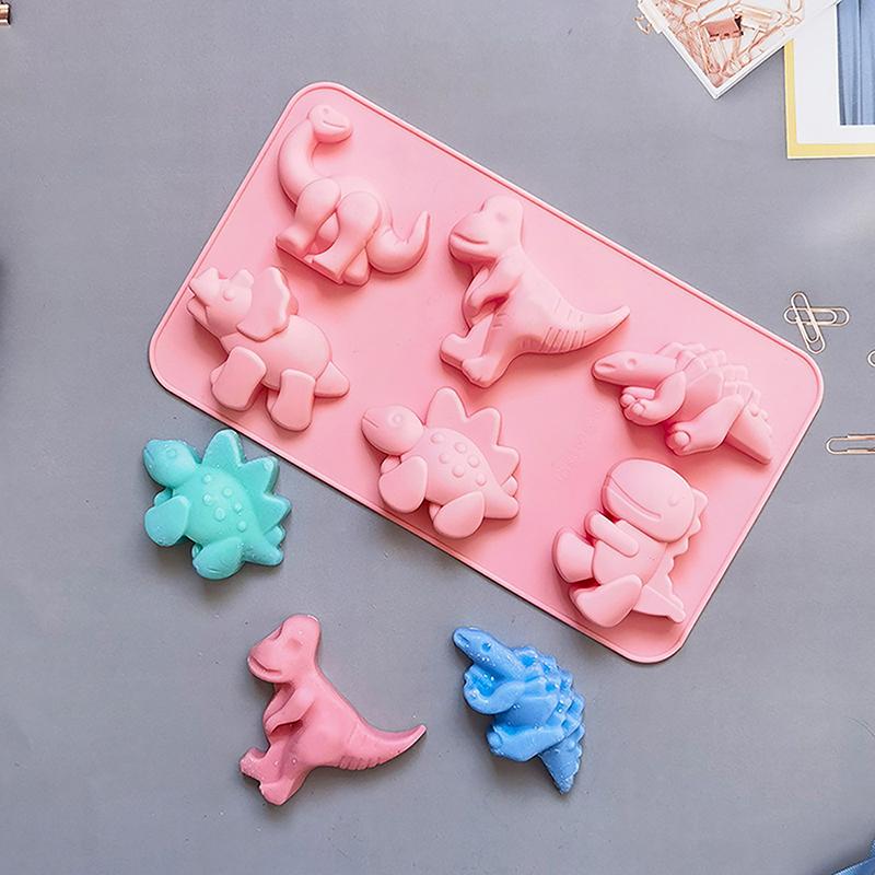 Dinosaur Silicone Cake Mold For Baking Kid Cartoon Dino Chocolate Candy Tray Soap Candle Making Tools Cupcake Topper Decorating