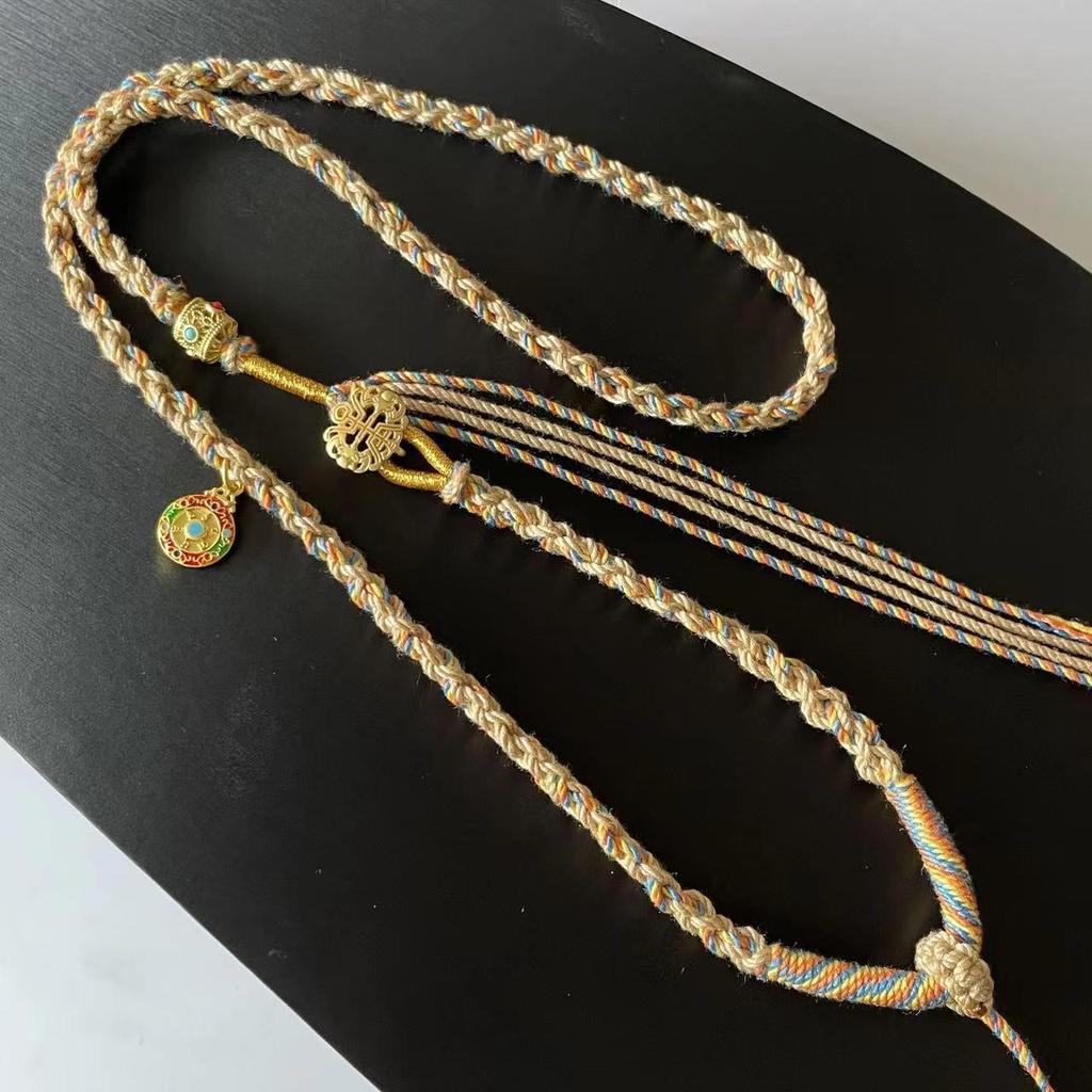 Tibetisches handgewebtes Anhängerschnur: Unisex handgeriebener Baumwoll-Amulett-Thangka