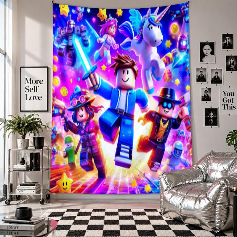 Wall TapestryRoblox Art Hanging Cloth Decorative Background Cover for Room Decoration