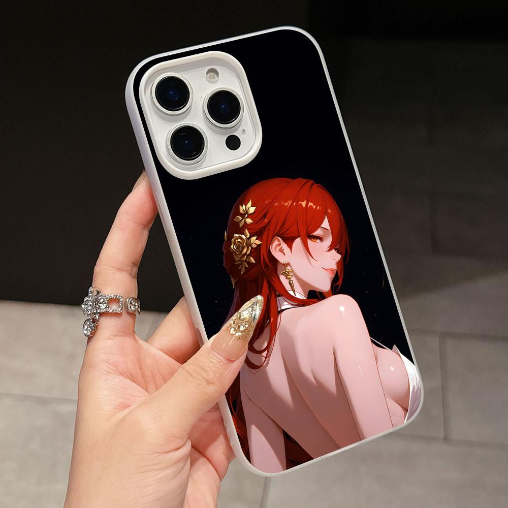 HSR Himeko Jelly Double layer White Mobile Phone Case for iPhone 17 16 15 14 13 12 11 Air Pro Max Plus Protective