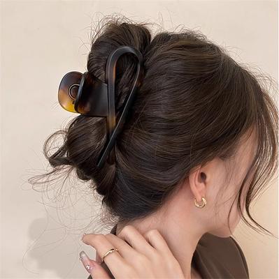 Koreanische Mädchen Acryl Kreuz Haarspangen Krabbe für Frauen Matt Leopard Hai Pferdeschwanz Haarspangen Dame Haarspangen Zubehör