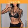 Top Sexy in Rete con Decorazioni di Strass per Nightclub e Festival