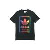 adidas Originals Kleeblatt Vintage T-Shirt mit Farbverlaufslogo Herren Oberteile Schwarz ED6917