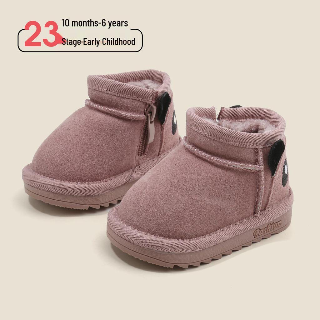 Winter Boys' Matte Leather Boots: Warm Infant & Toddler Walking Shoes