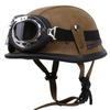 PU Motorcycle Helmet Half Face Retro Helmet With Goggles Universal Helmet