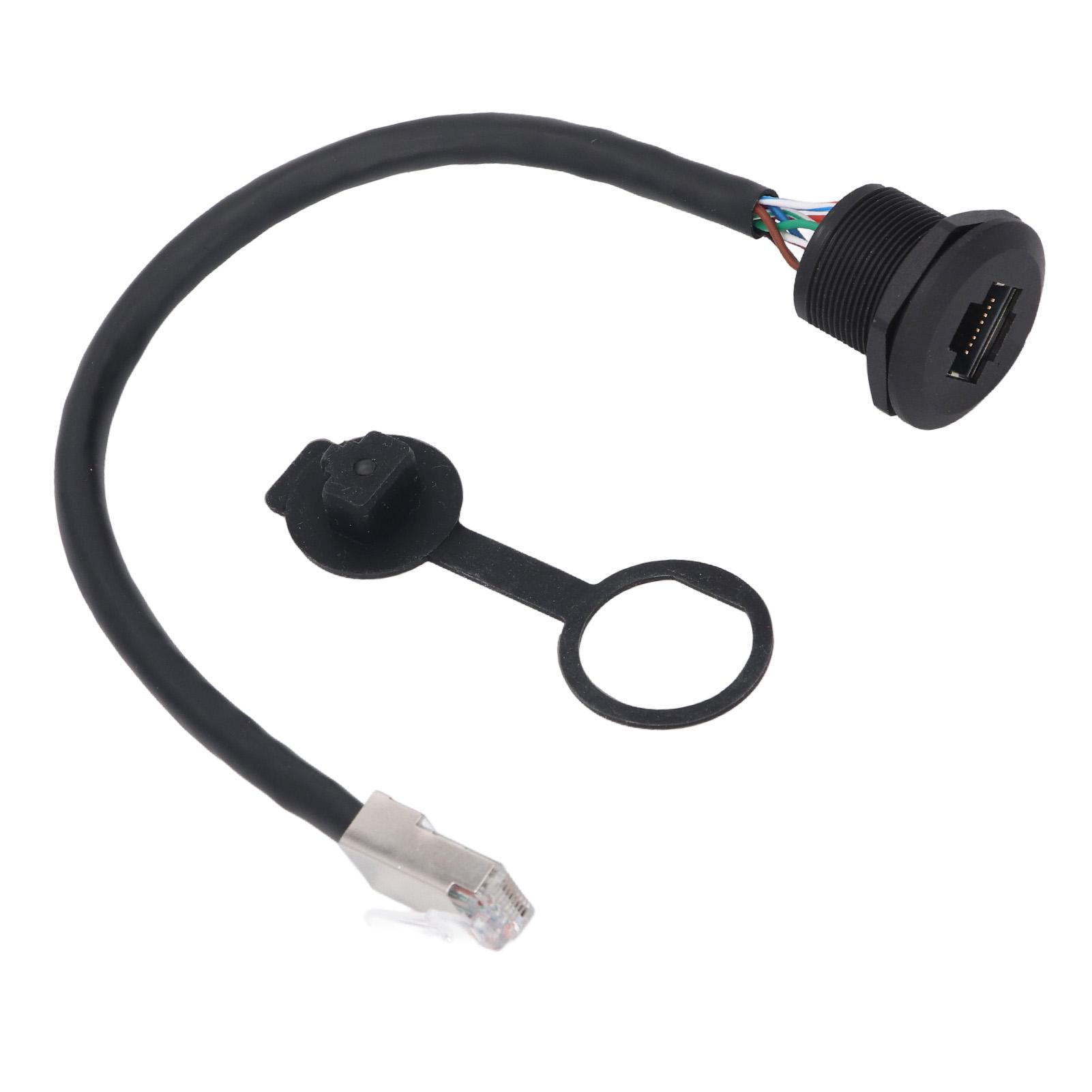 

RJ45 Panel Mount Coupler Water Proof 8 Pin Female to Male Industrial Extension Cable with Dustcap