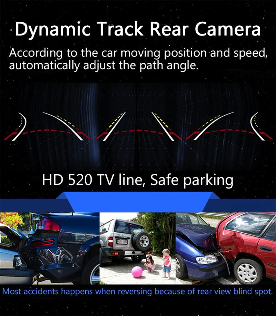 HD Car Dynamic Trajectory Moving Guide Parking Line Rear View Camera Waterproof